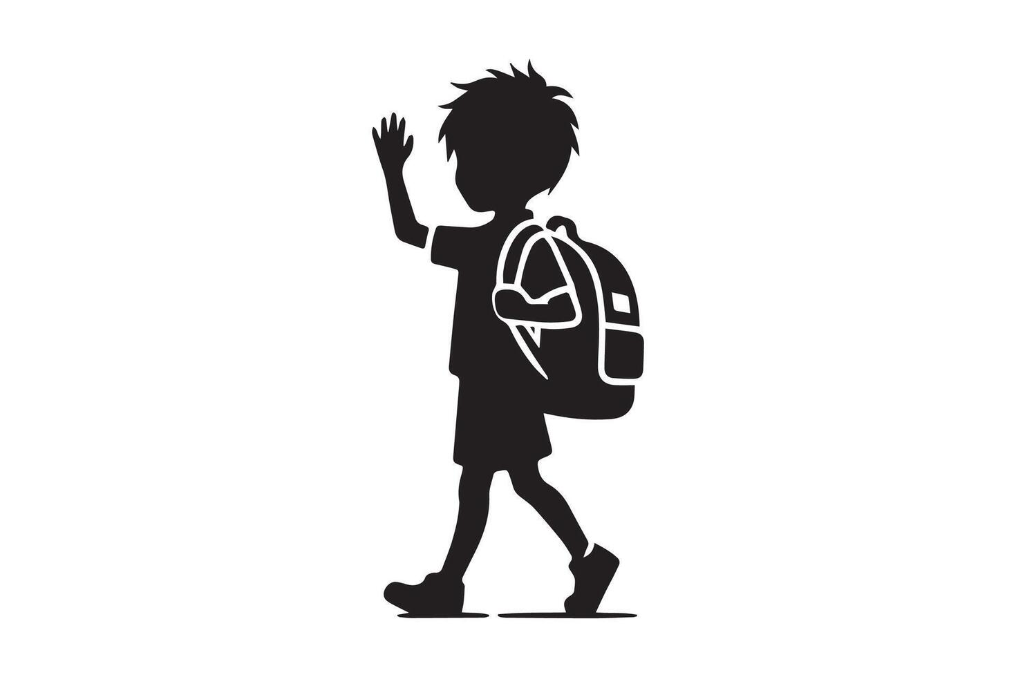 A boy with school bag silhouette. Back to school vector