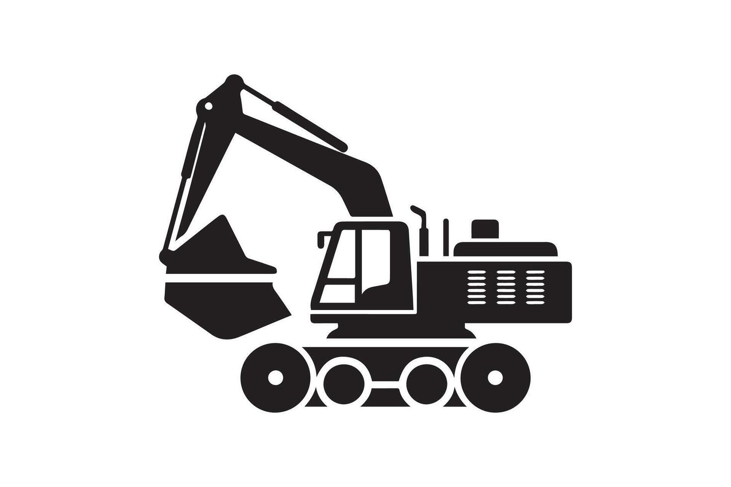 construction site vehicle silhouette vector