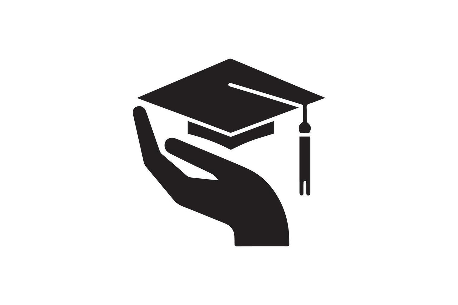 Graduated from university and college. happy graduated students wearing cap. Cheerful people silhouette. Graduation ceremony vector