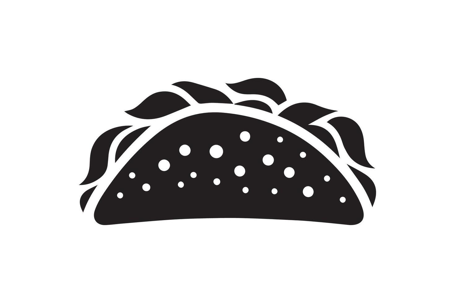 Grilled beef taco silhouette vector