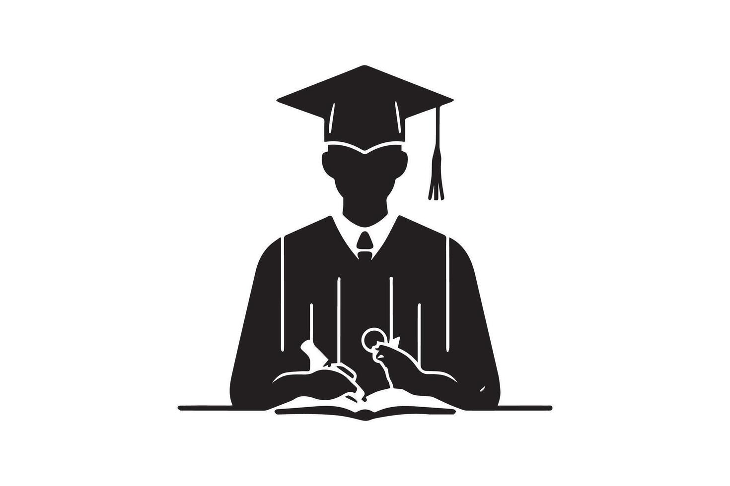 Graduated from university and college. happy graduated students wearing cap. Cheerful people silhouette. Graduation ceremony vector