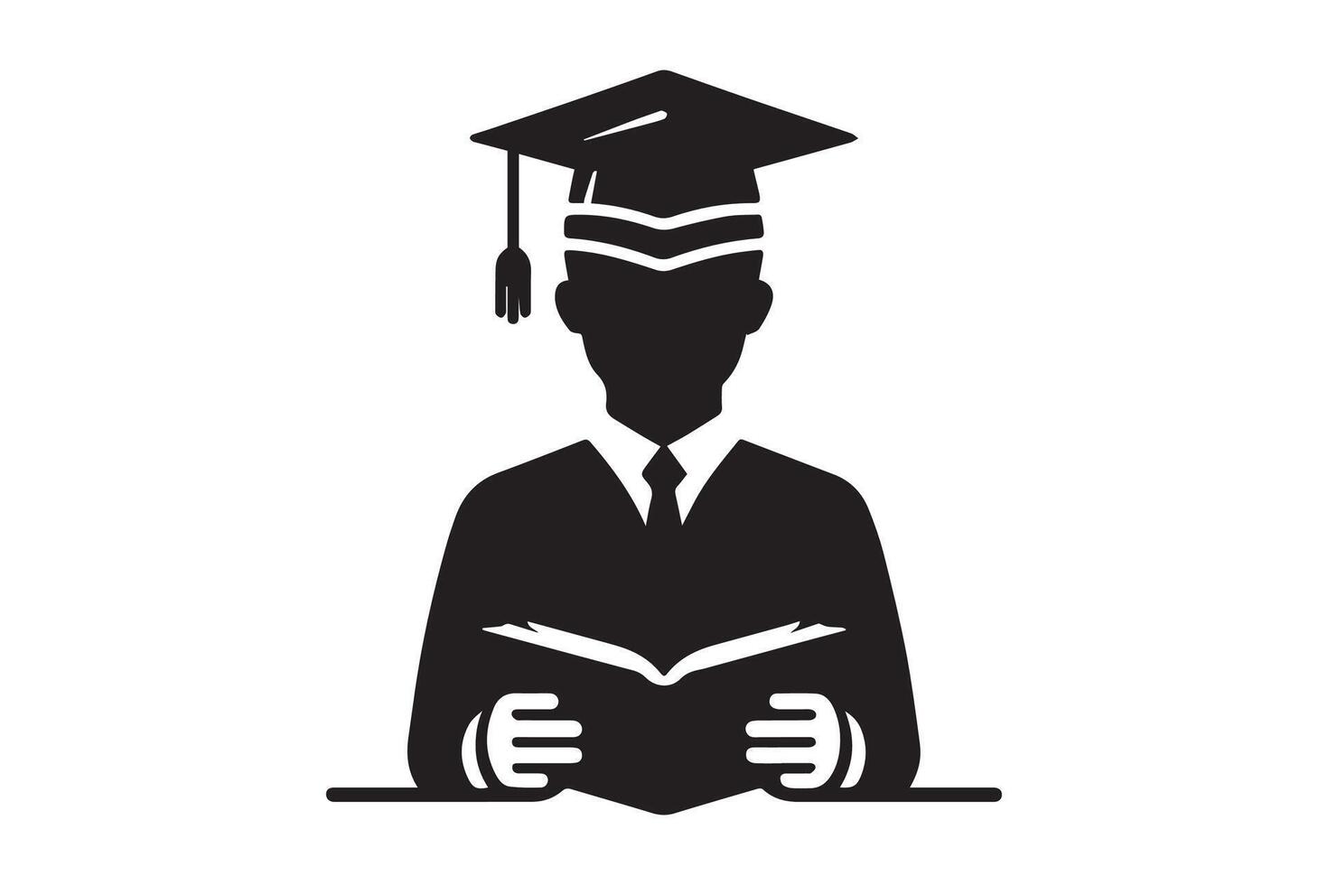 Graduated from university and college. happy graduated students wearing cap. Cheerful people silhouette. Graduation ceremony vector
