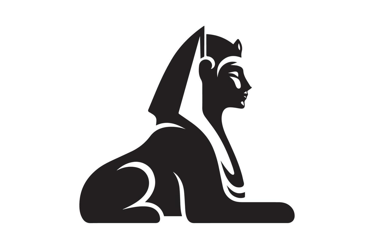 Sphinx ancient national egyptian silhouette vector