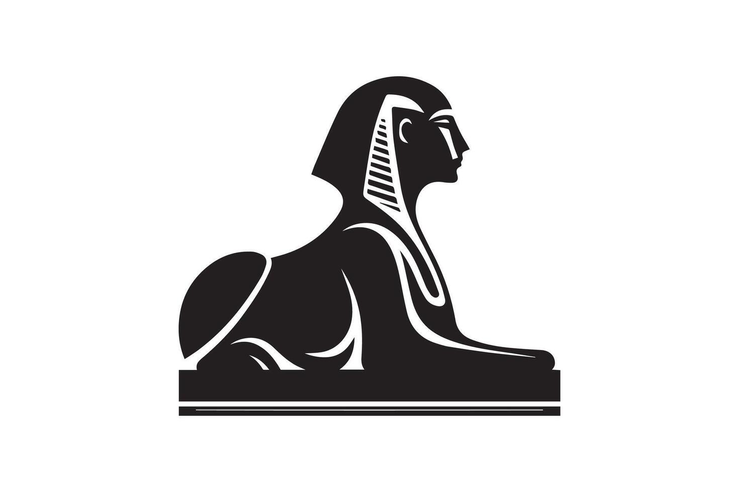 Sphinx ancient national egyptian silhouette vector