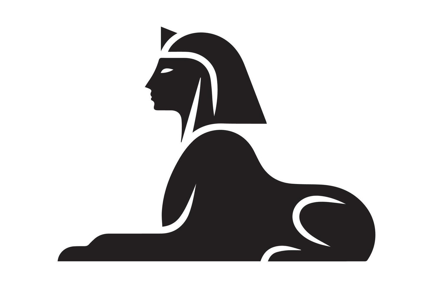 Sphinx ancient national egyptian silhouette vector