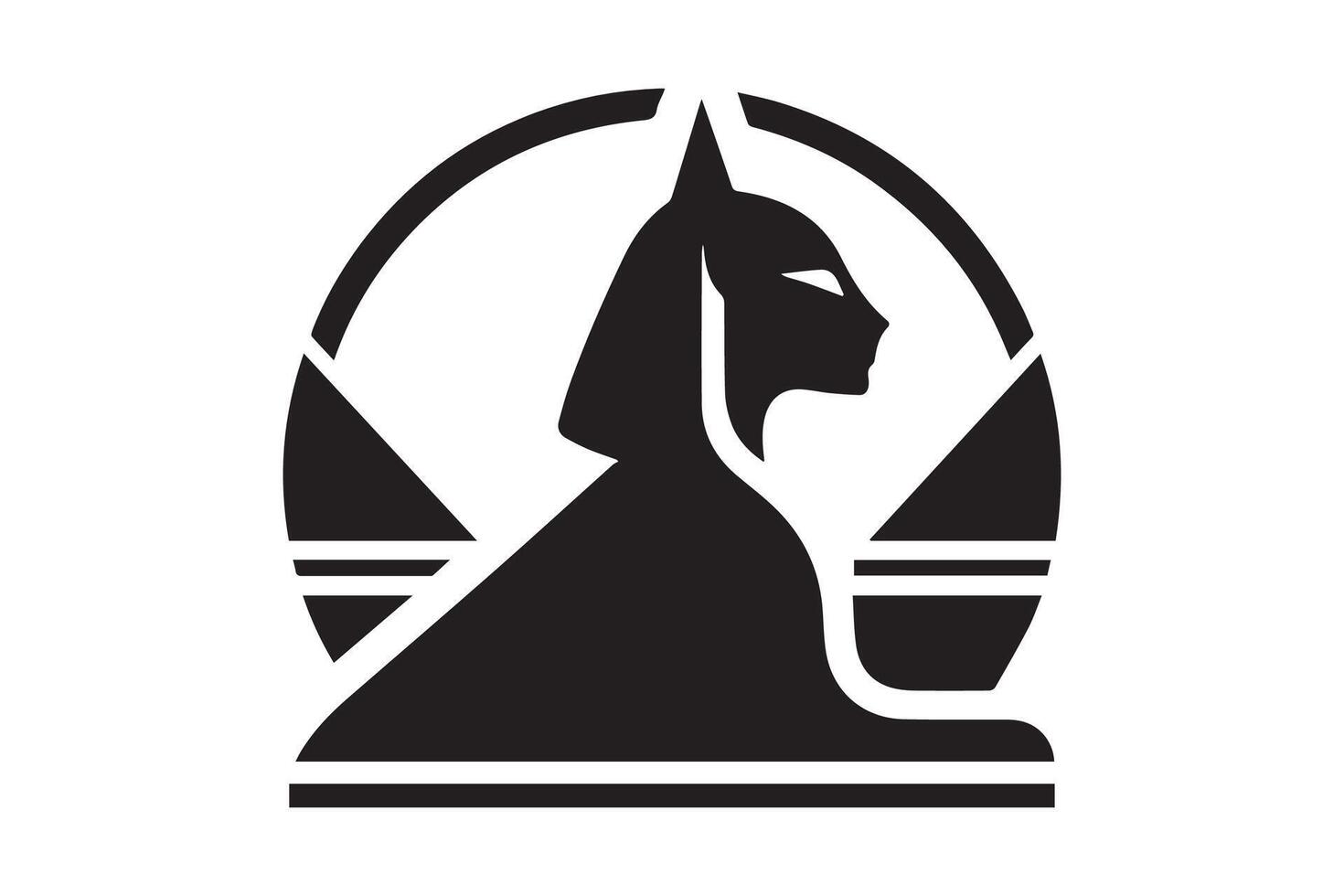 Sphinx ancient national egyptian silhouette vector