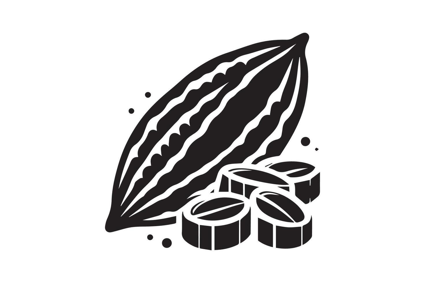 cocoa logo, cocoa bean, cocoa tree, cocoa branches and leaves. Simple illustration of cocoa branch icon vector