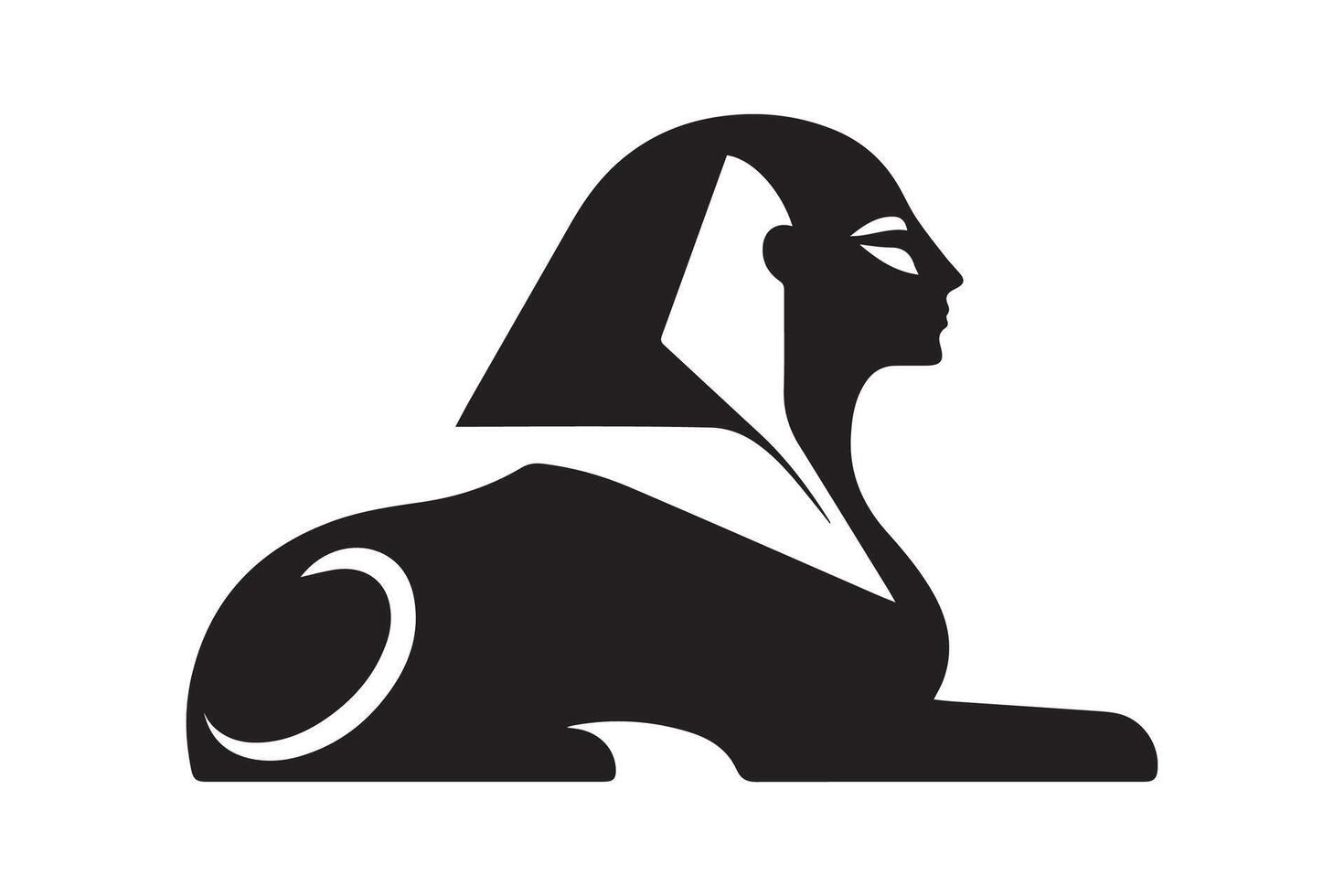 Sphinx ancient national egyptian silhouette vector