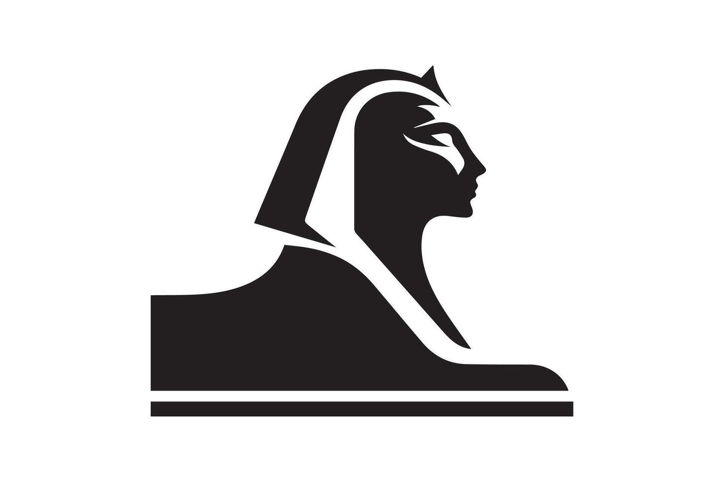 Sphinx ancient national egyptian silhouette vector