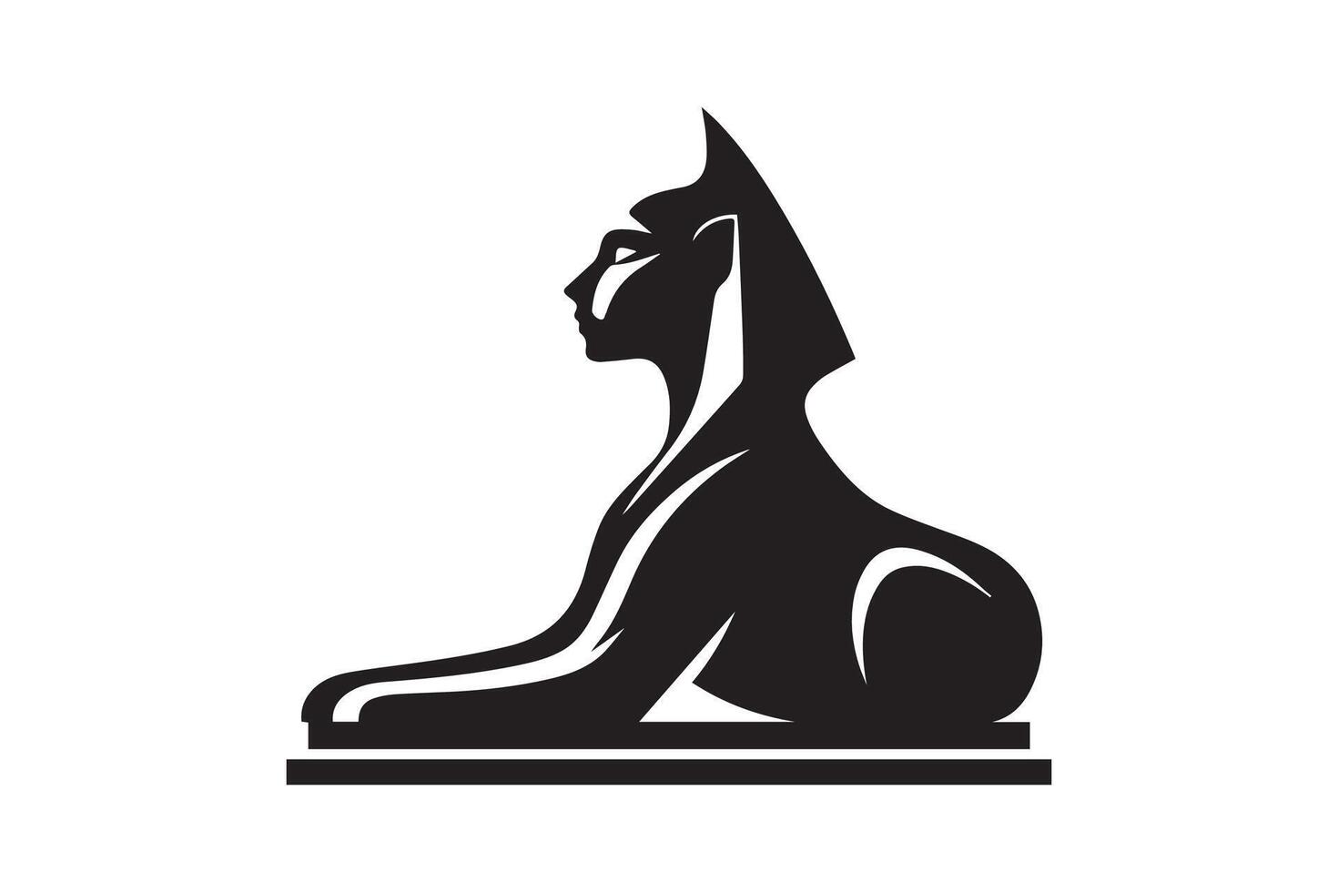 Sphinx ancient national egyptian silhouette vector