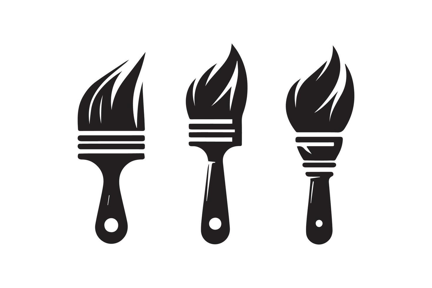 Paint brush silhouette black color vector