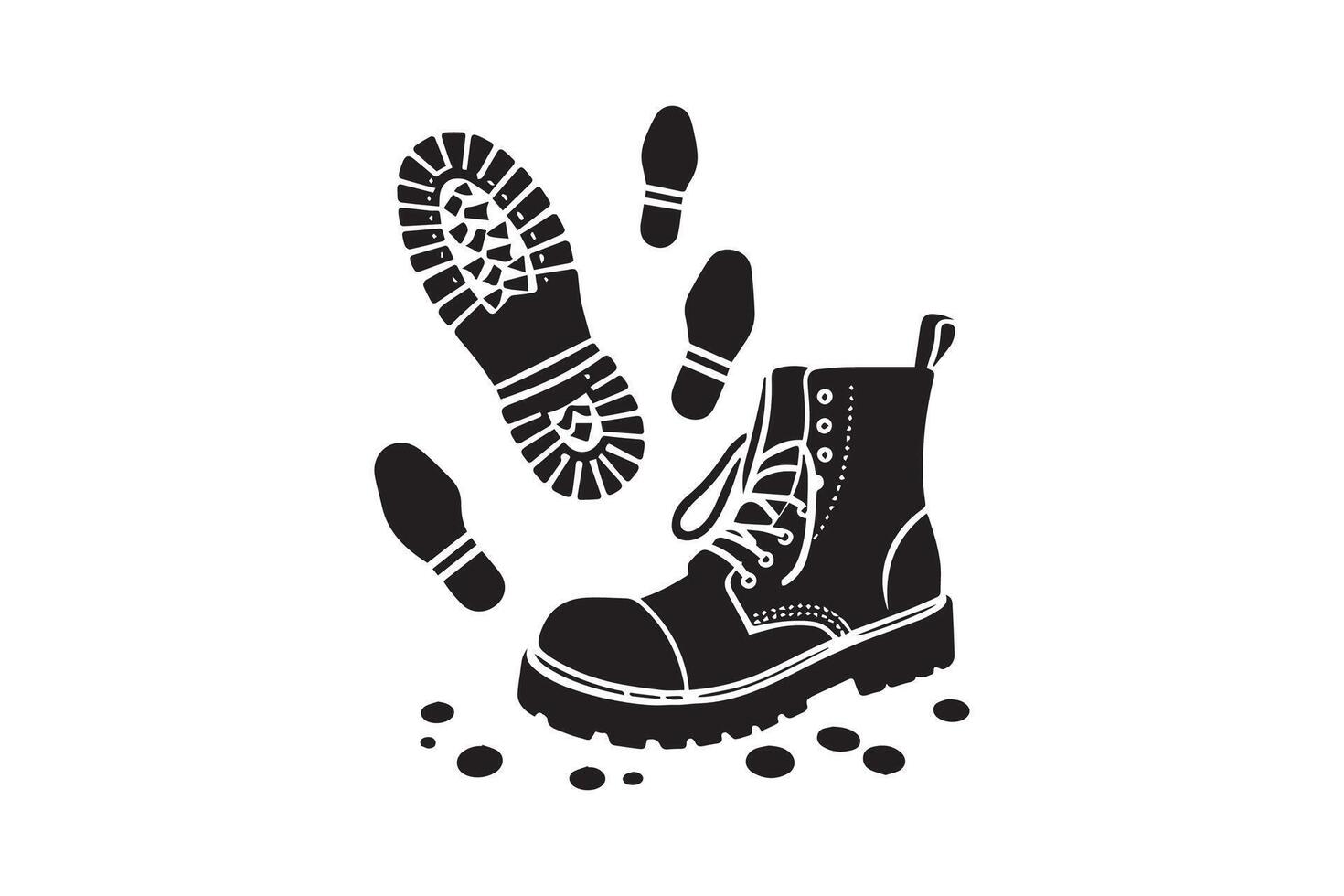 boot footprint silhouette vector