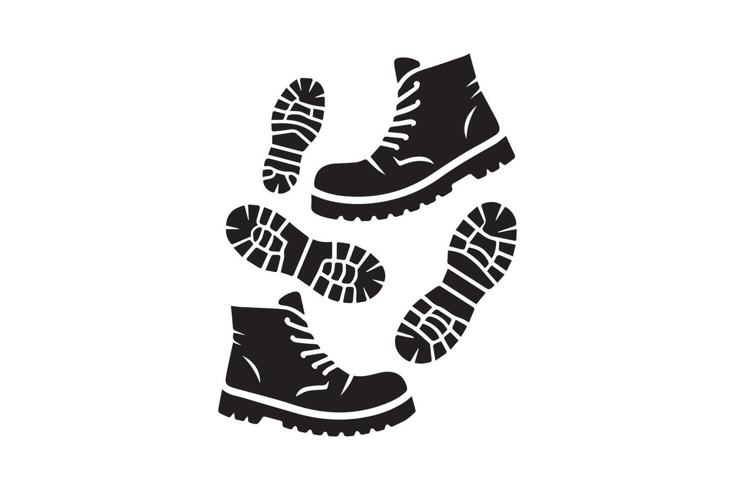 boot footprint silhouette vector