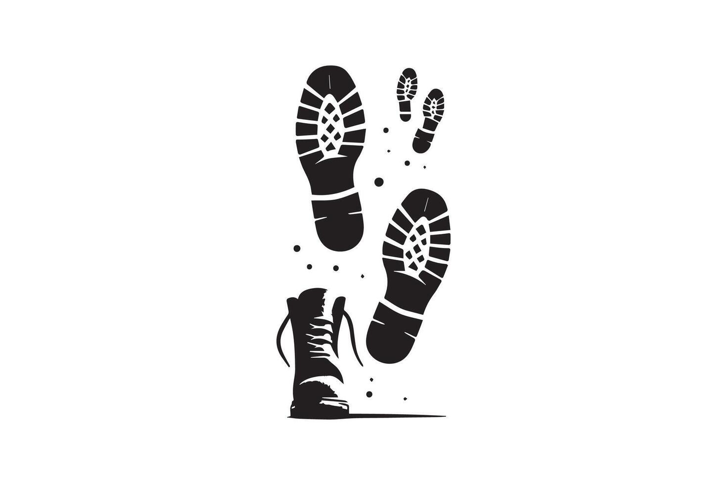 boot footprint silhouette vector