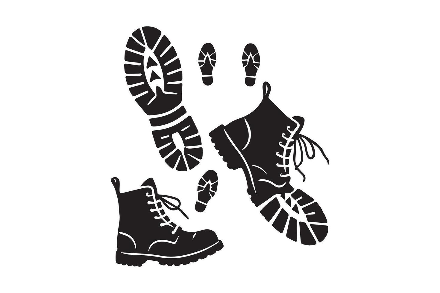 boot footprint silhouette vector