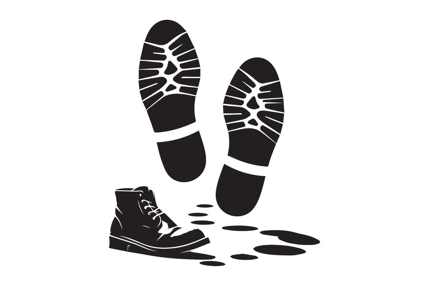 boot footprint silhouette vector