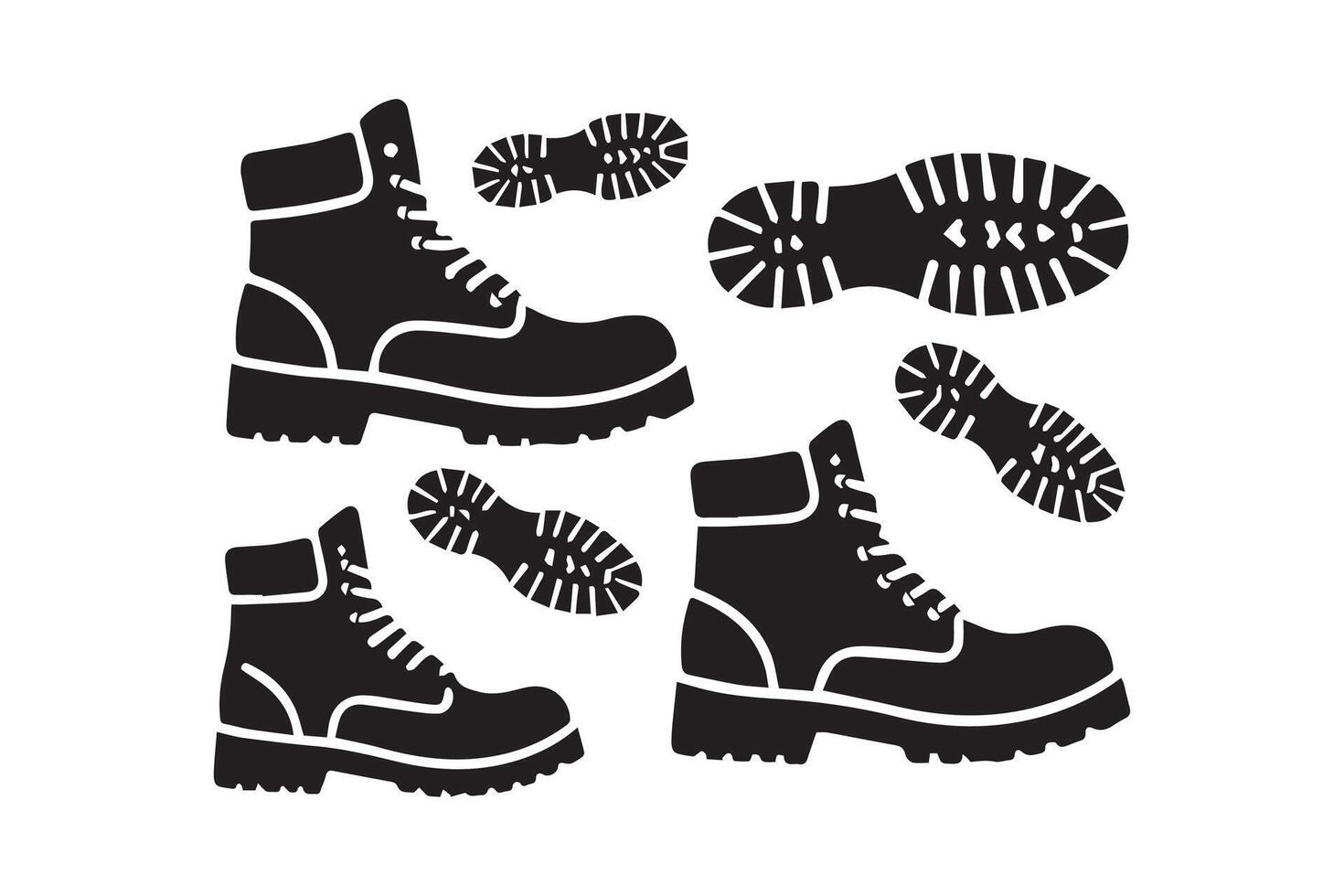 boot footprint silhouette vector