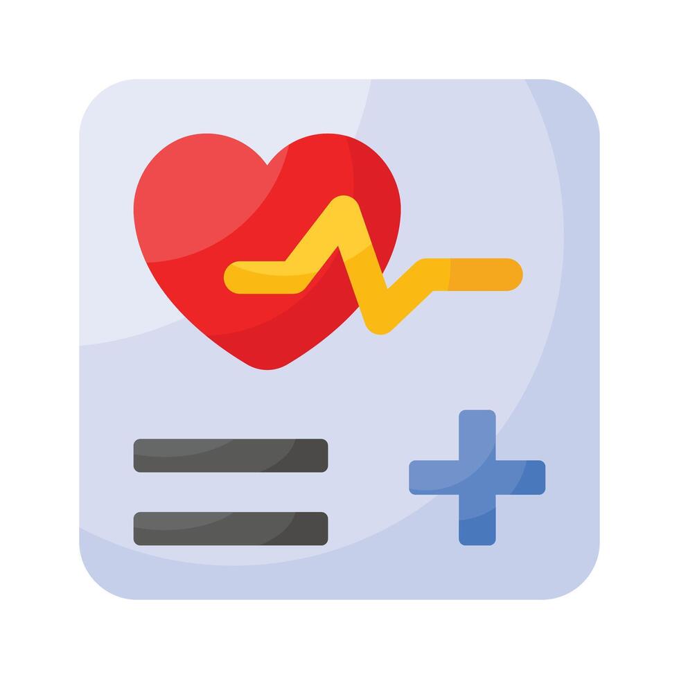 A health app icon, featuring a heart or fitness tracker, for tracking wellness and fitness goals. vector