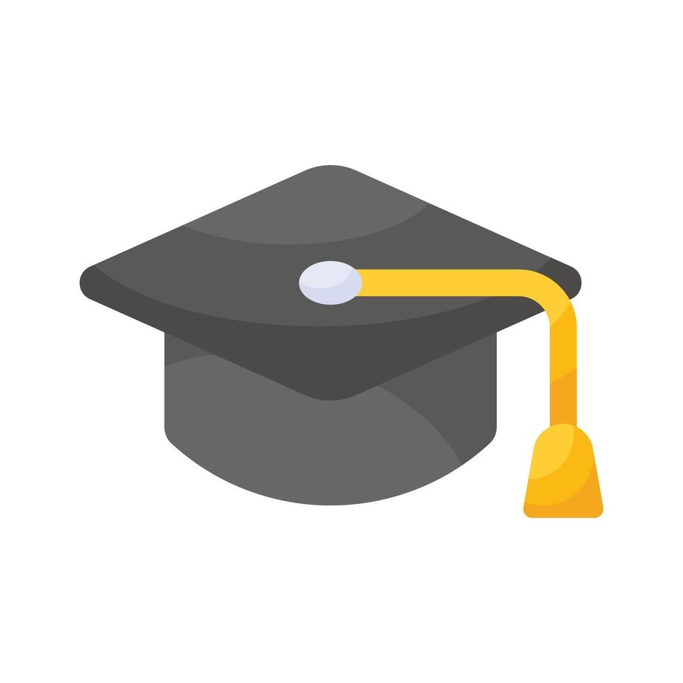 Well designed mortarboard icon represents academic achievement and graduation vector