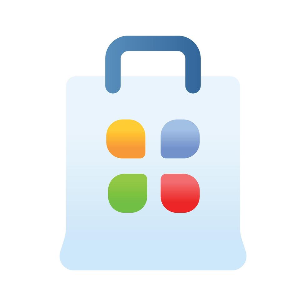 An app store icon shows a digital marketplace for downloading and managing applications vector