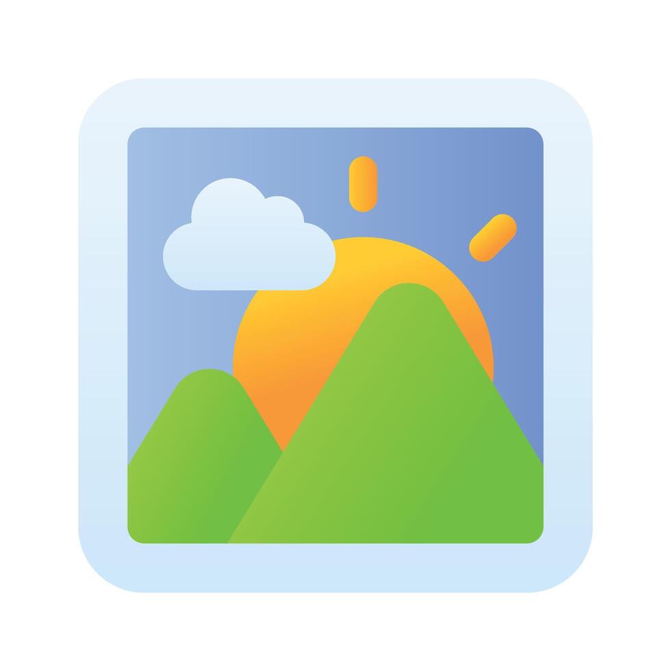 An image icon represents a visual element, used to symbolize photos, pictures, or graphics. vector