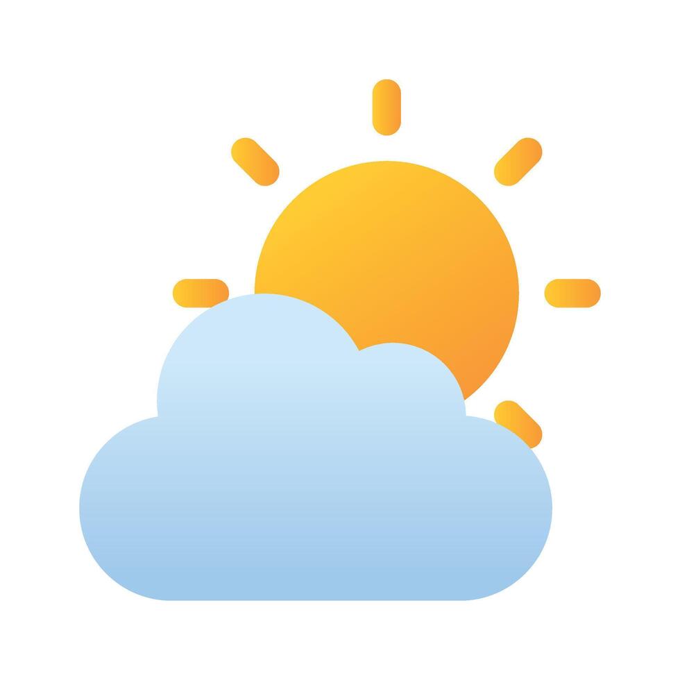 A weather icon represents various atmospheric conditions such as sun, rain, clouds, or snow in a visual format. vector