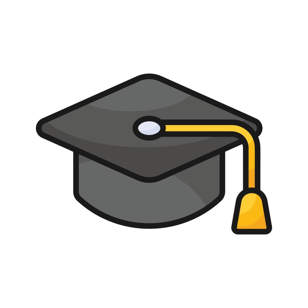 Well designed mortarboard icon represents academic achievement and graduation vector