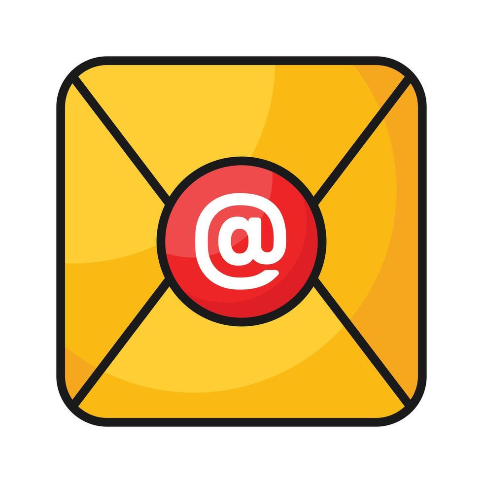 A mail app icon, an envelope symbolizes email communication and message management. vector