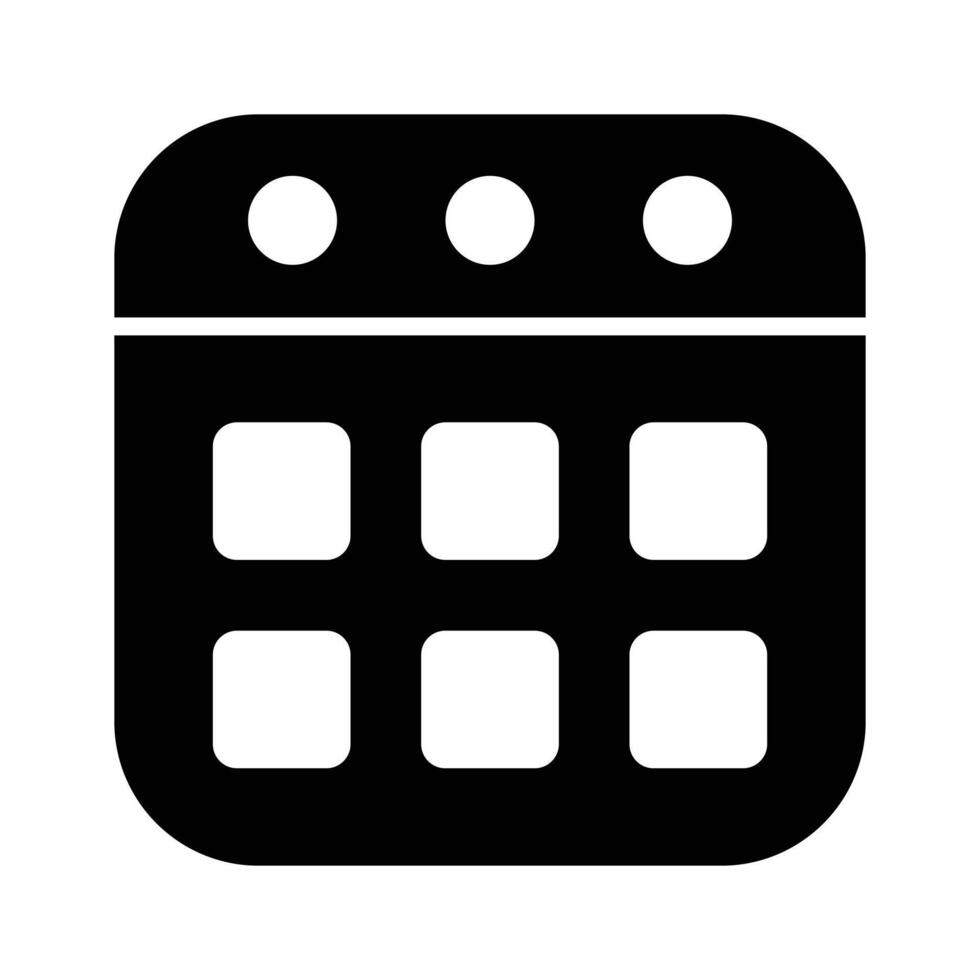 A calendar icon showing scheduling, events, and time management for planning. vector