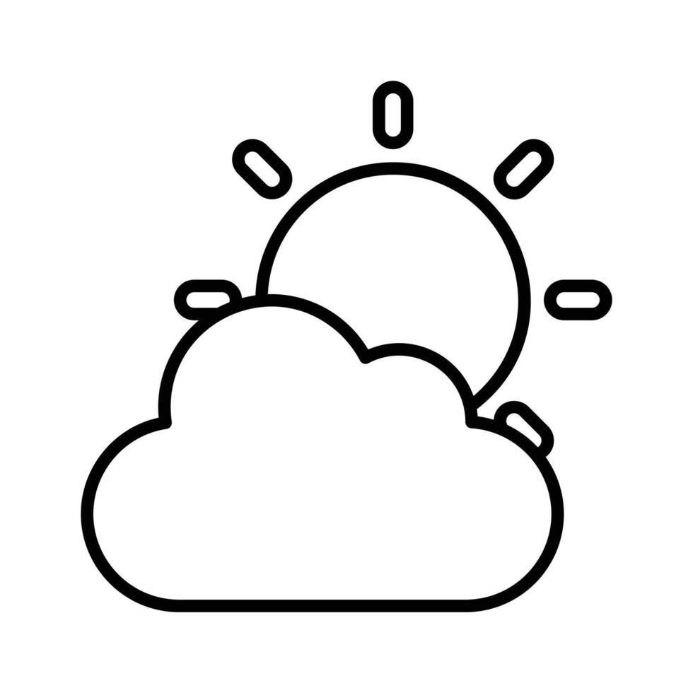 A weather icon represents various atmospheric conditions such as sun, rain, clouds, or snow in a visual format. vector
