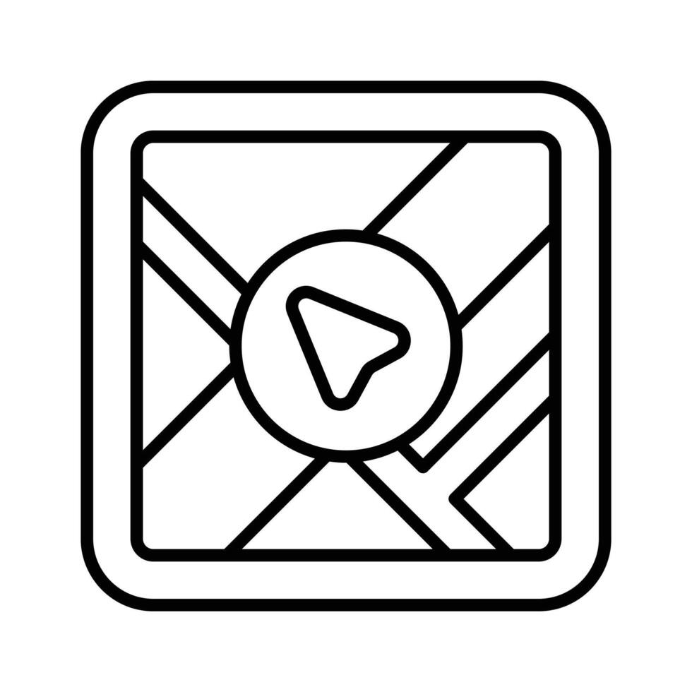 Navigation arrow on map, satellite based positioning and navigation assistance, maps app icon vector