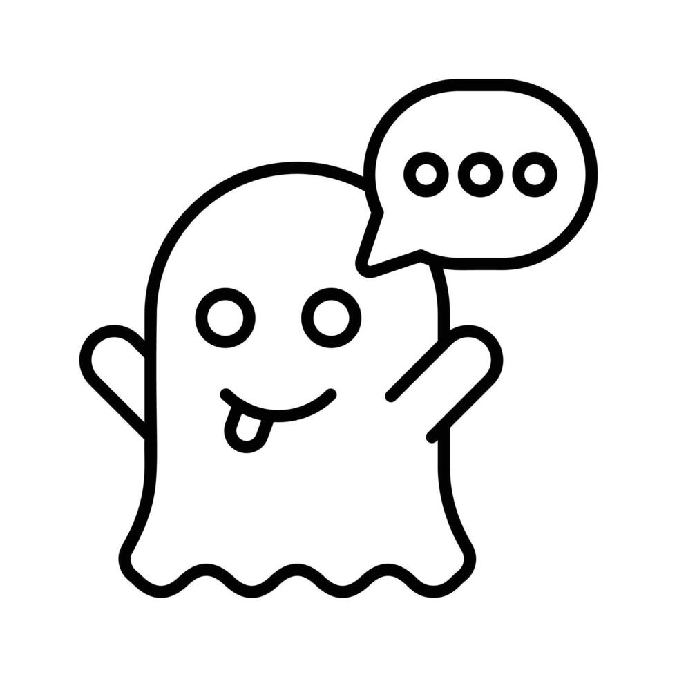 An icon with a ghost logo, for instant photo and sharing, augmented reality filters. vector