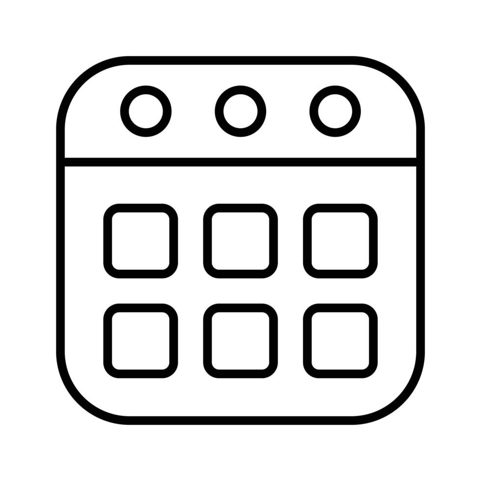A calendar icon showing scheduling, events, and time management for planning. vector