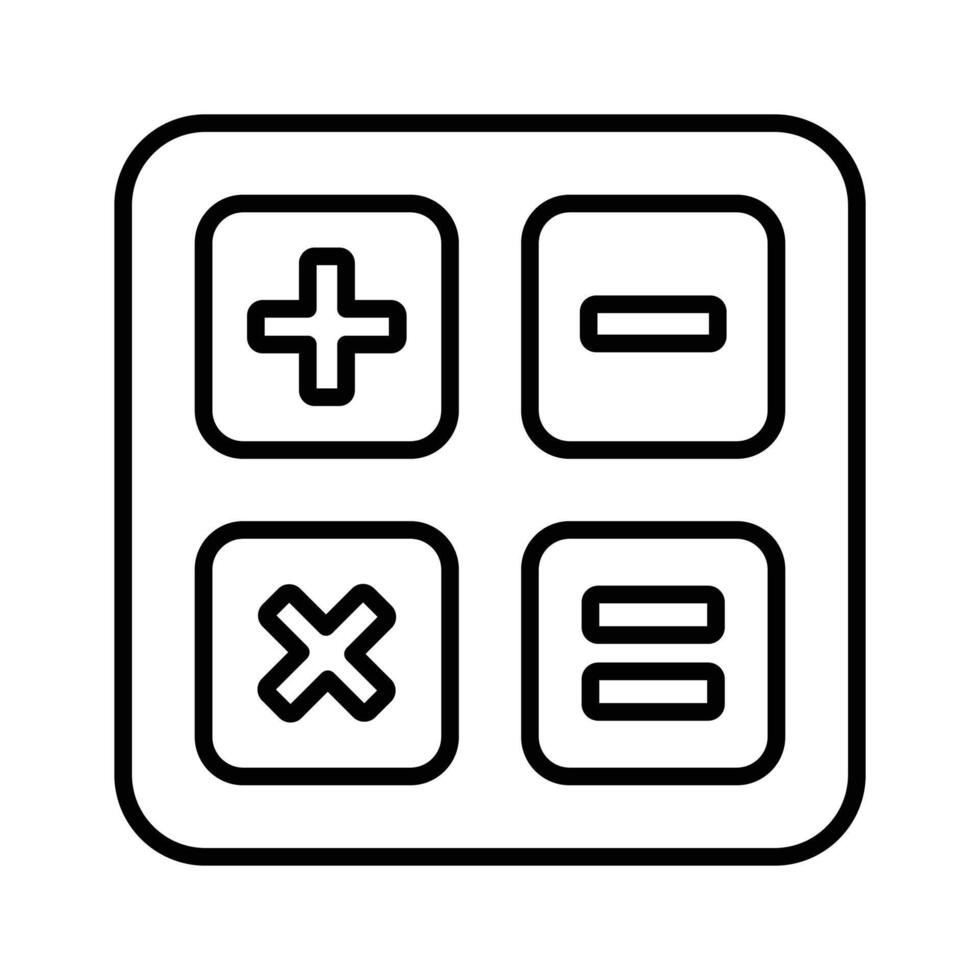 A well designed calculator icon, digital computation and arithmetic functions, mathematical calculations vector