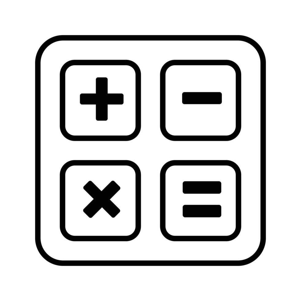 A well designed calculator icon, digital computation and arithmetic functions, mathematical calculations vector