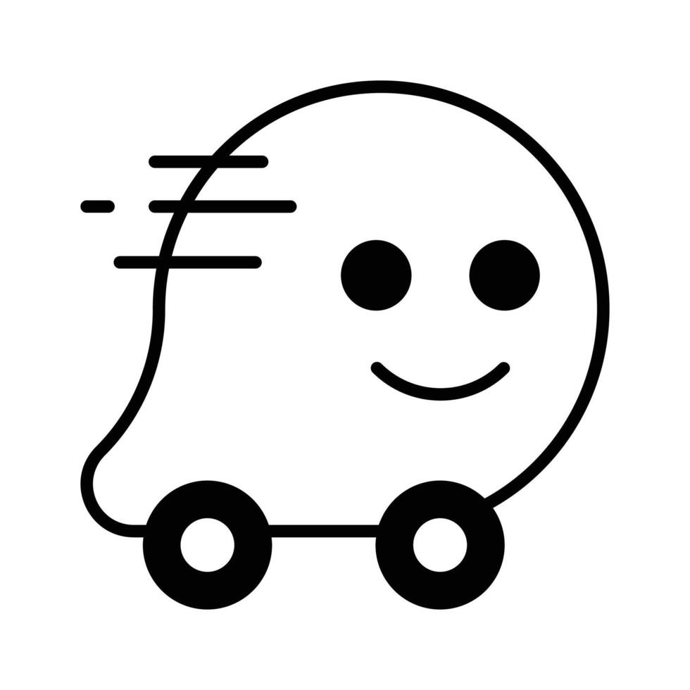 Navigation app icon, symbolizes navigation, traffic updates, and community driven insights. vector