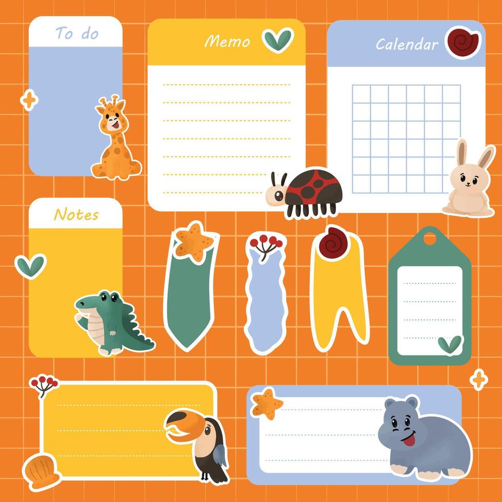Cute hand drawn animal doodle vector
