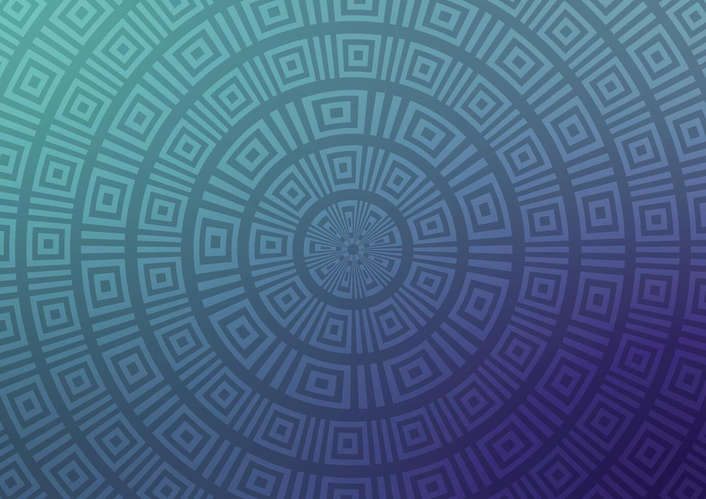 Circle blue art mandala square geometric background vector