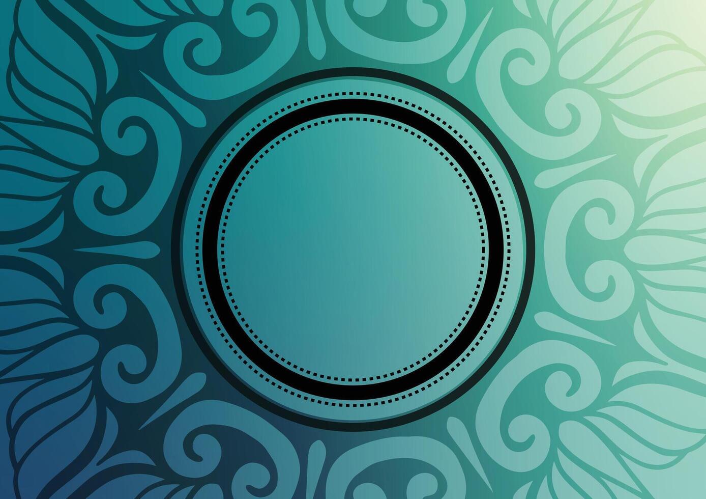 Circle center green mandala modern style background vector