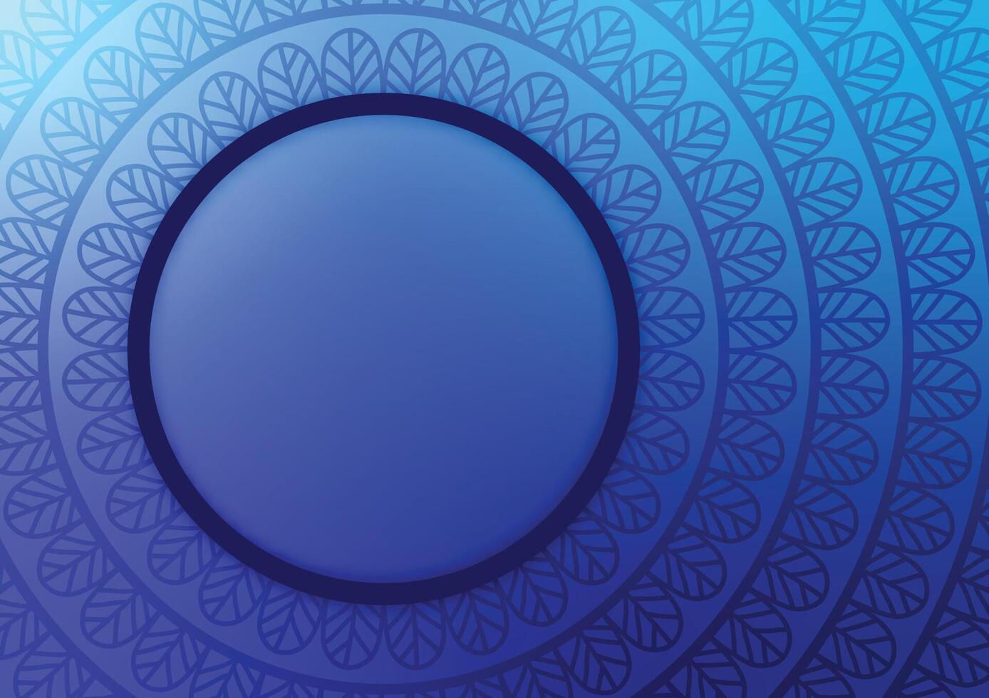 Mandala blue leave circle cool geometric background vector