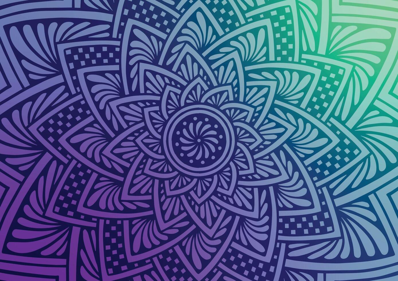 Flower blue mandala cool chill geometric background vector