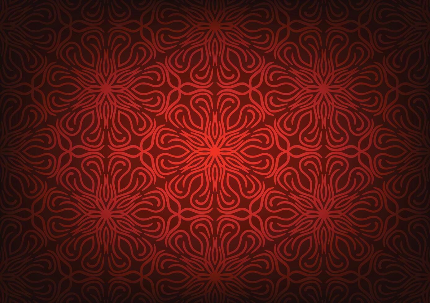 Red pattern mandala hot geometric background vector