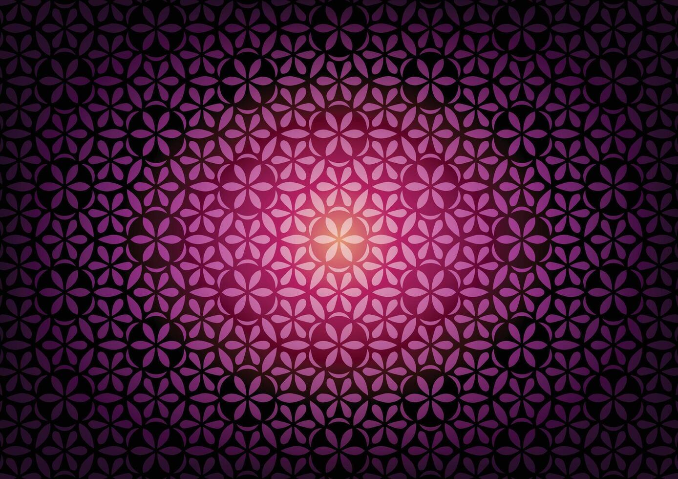 Pink geometry pattern neon line circle background vector