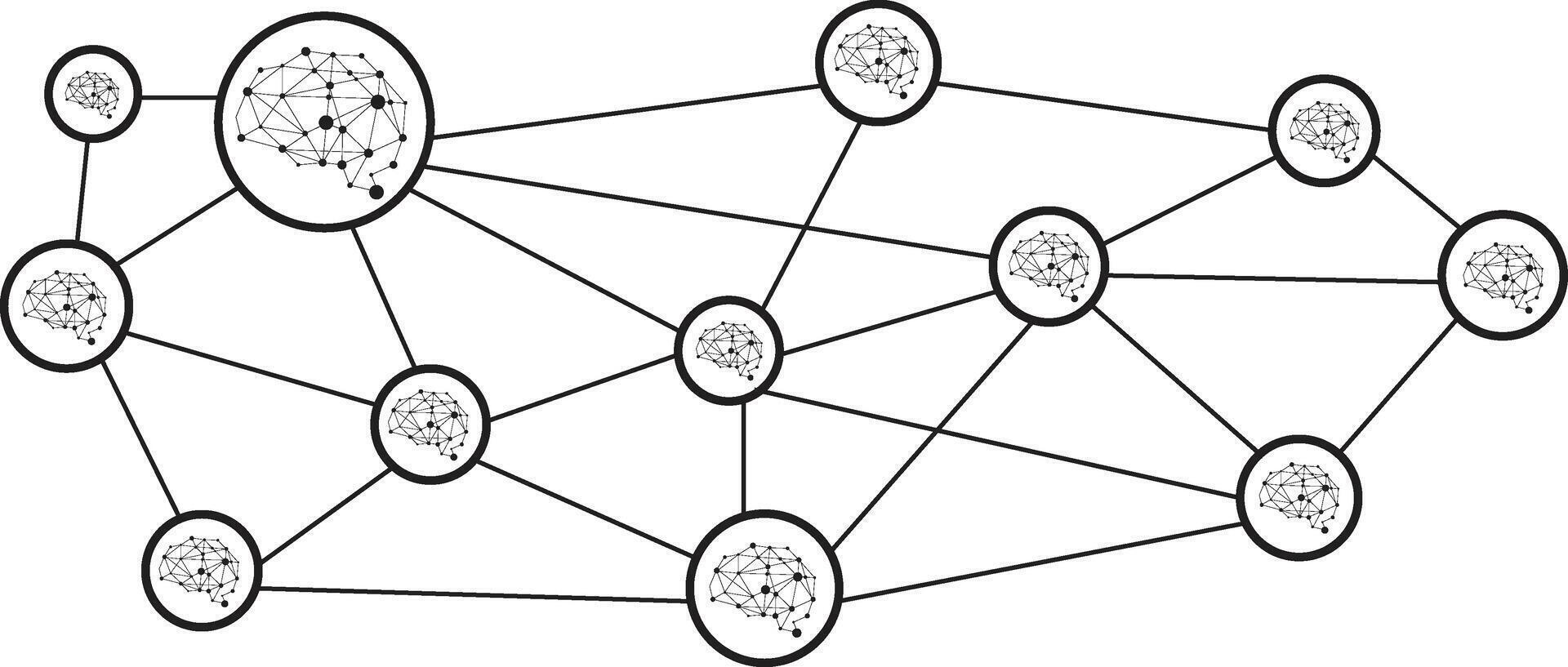 Social network concept. Artificial intelligence network connection isolated on transparent background. vector