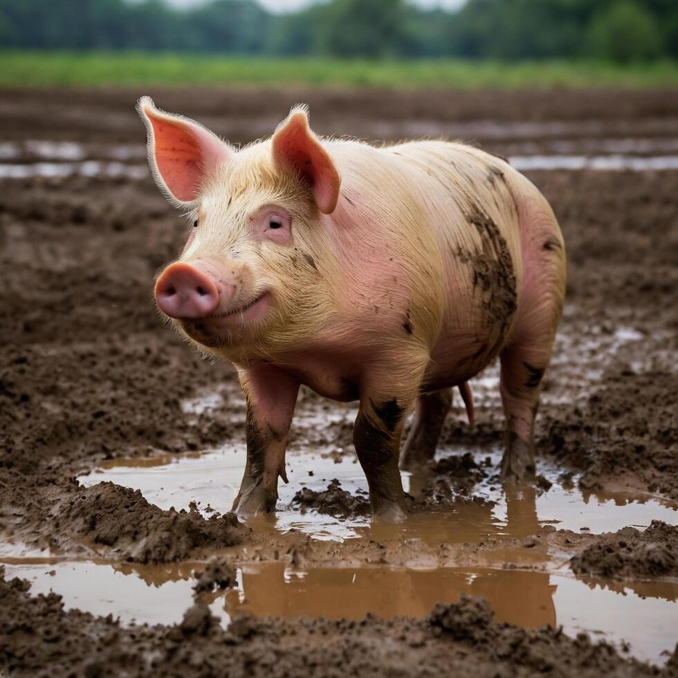 pig in the mud photo