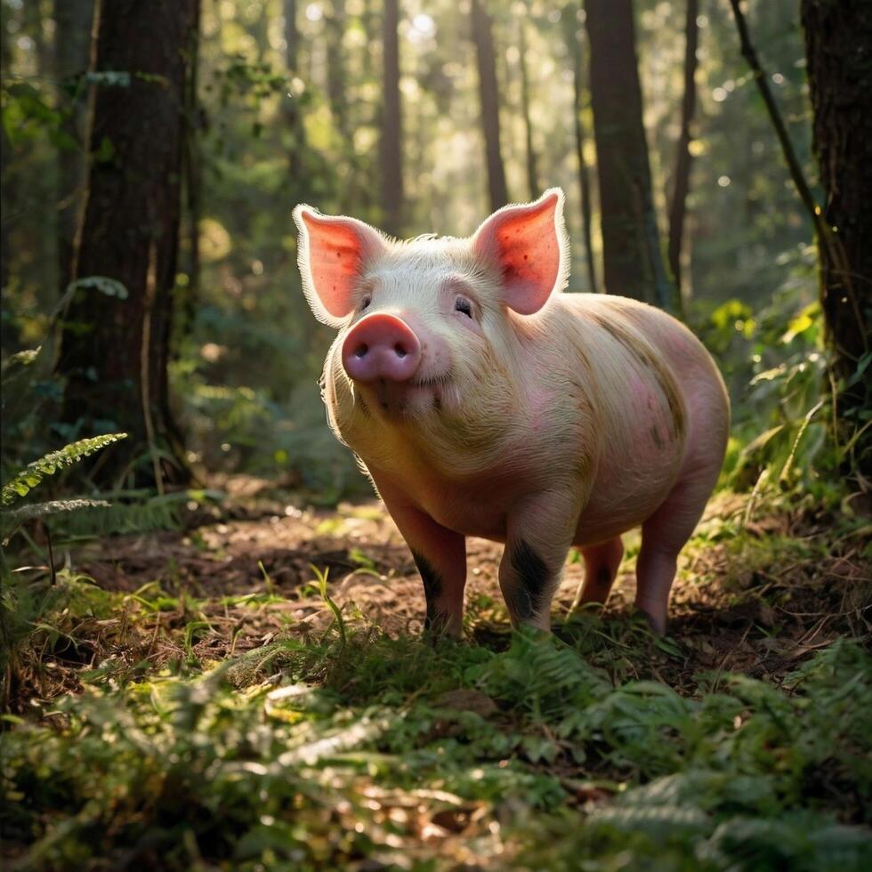 wild forest pig photo