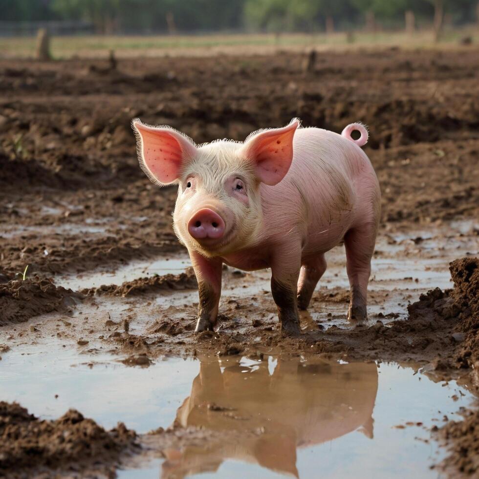 pig in the mud photo