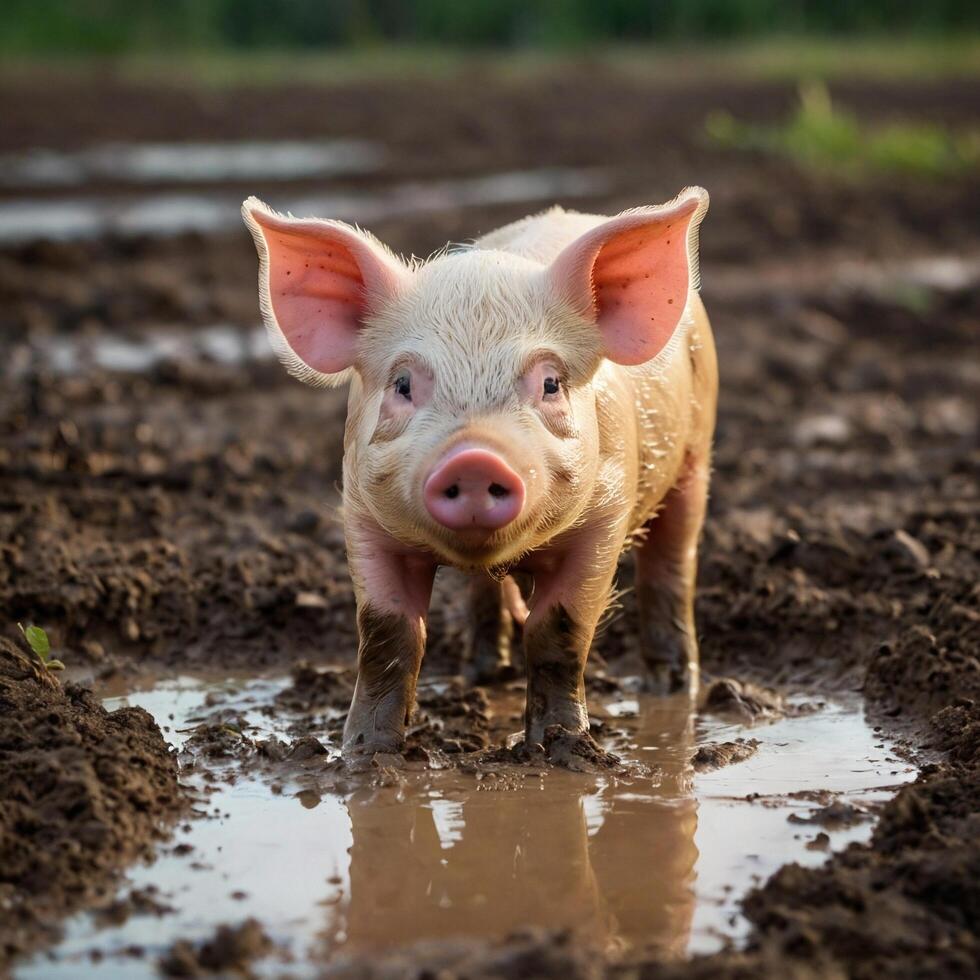 pig in the mud photo