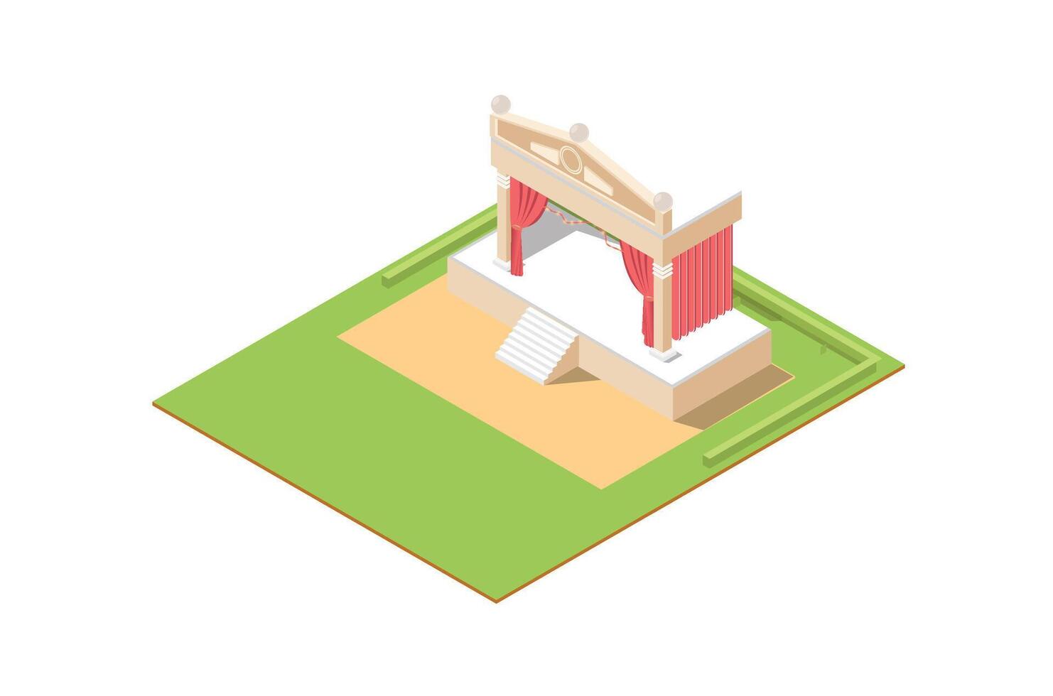 modern isometric illustration of sacred marriage vow altar with flowers, Suitable for Diagrams, Infographics, Game Assets, and Other Graphics vector