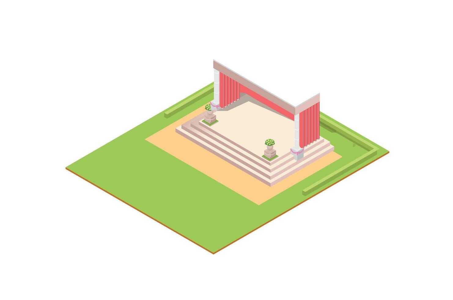 modern isometric illustration of sacred marriage vow altar with flowers, Suitable for Diagrams, Infographics, Game Assets, and Other Graphics vector